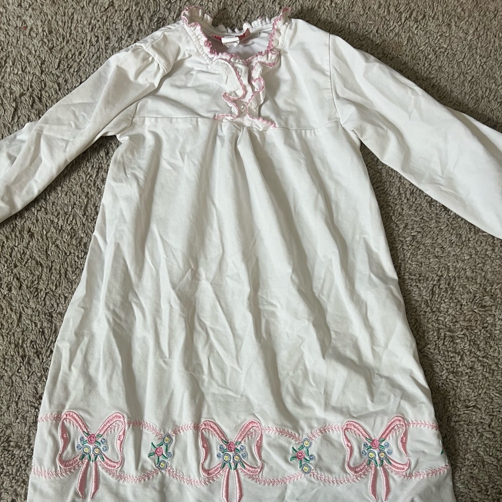 Smockingbird smocked white gown dress sleep